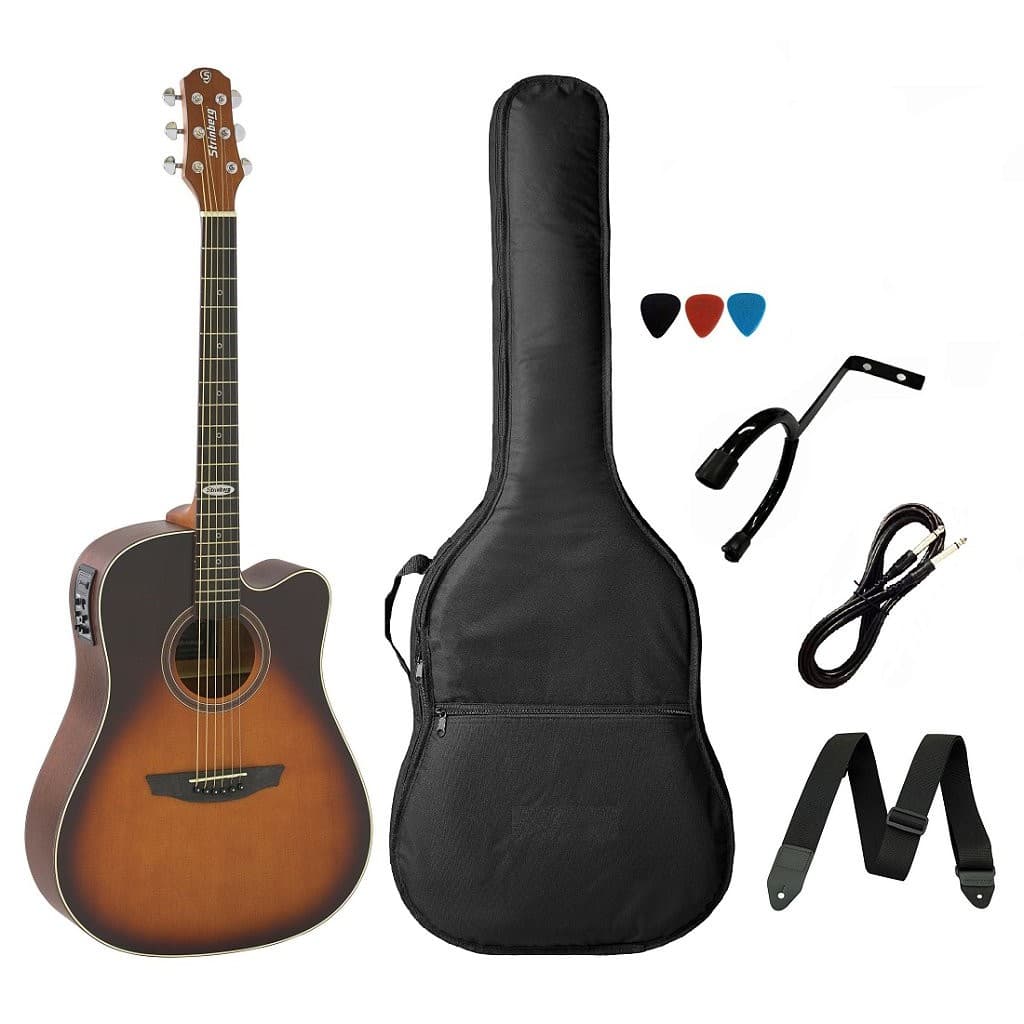 Kit Violão Strinberg Sd200 Sb Folk Aço Elétrico + Acessórios