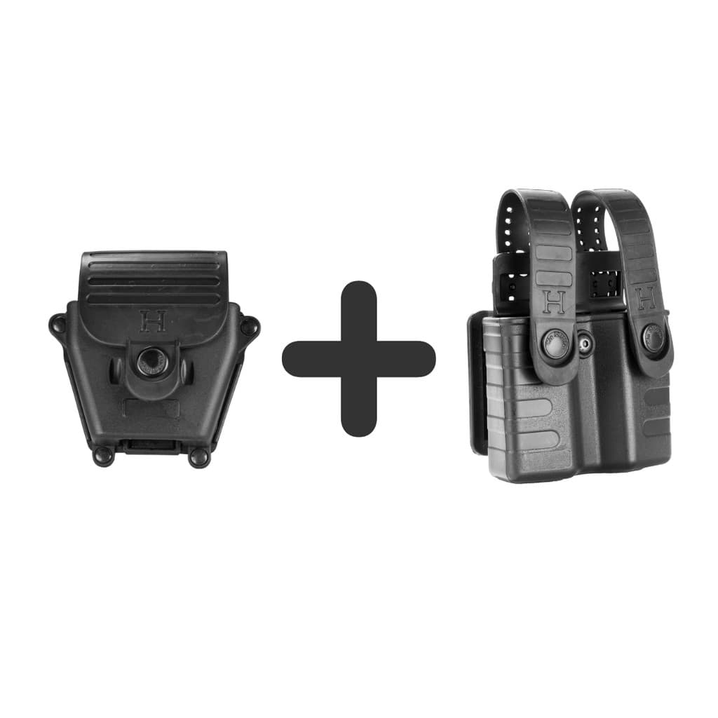 Kit Porta Algema Polímero + Porta Carregador Duplo Original Cia Militar