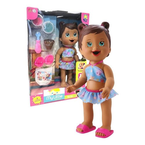 Boneca My Little Collection Morena Verao Com Sorvete E Chinelinho DiverToys