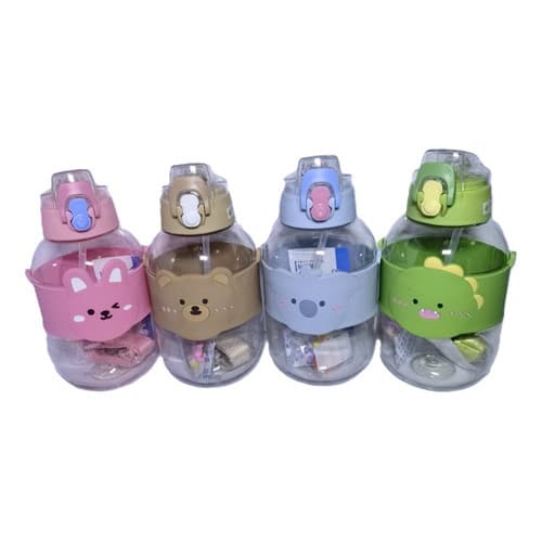 Garrafa De Água Infantil  1100ml Transparente Com Alça