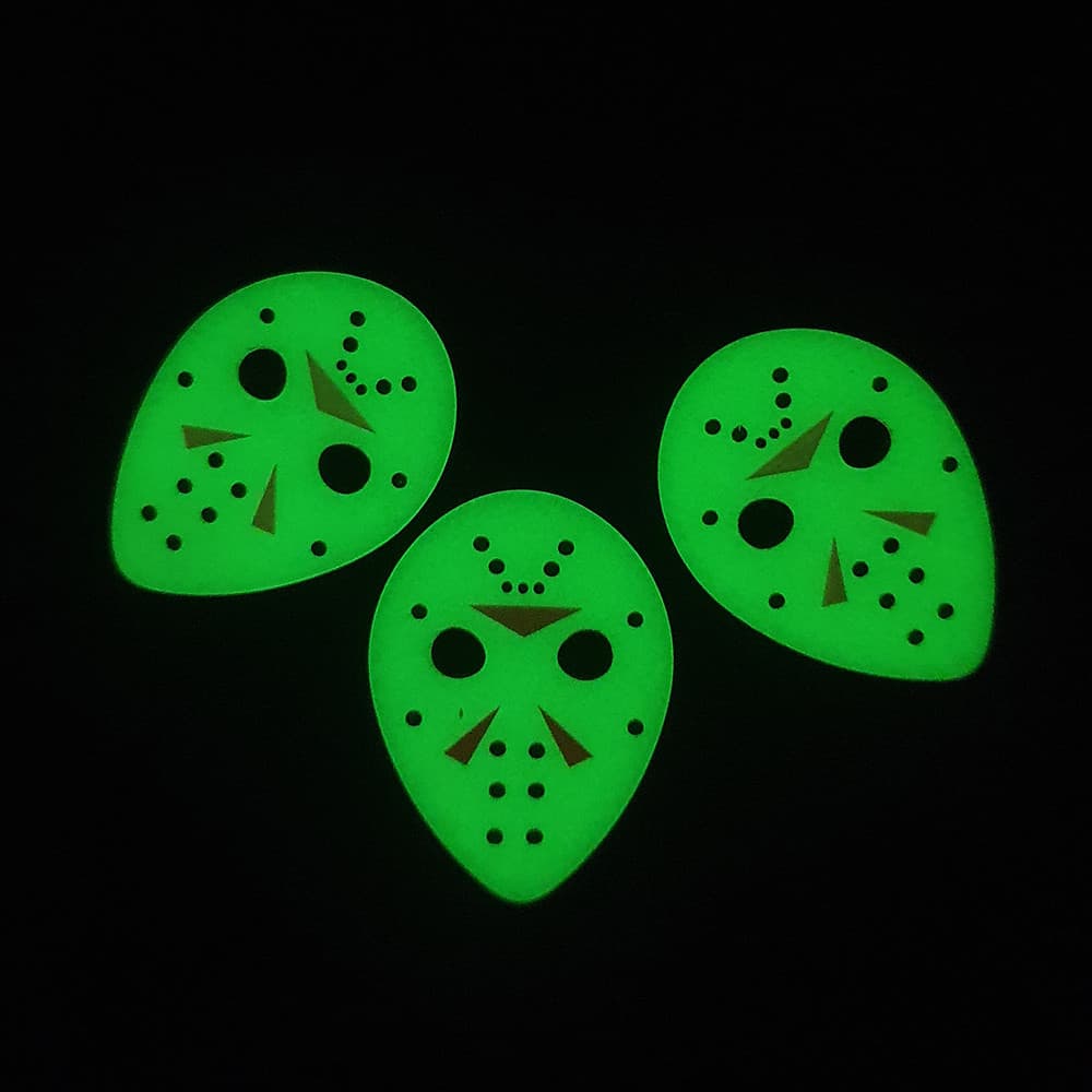 30 Palhetas Máscara do Jason 6a. feira 13  Brilha no escuro Medida 0.71mm para Guitarra, Violão, Cavaco, Ukulele e Baixo