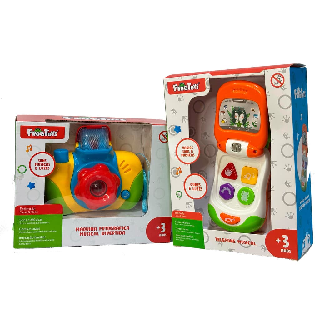 Kit Bebê Turista Telefone & Maquina Fotográfica com Musica