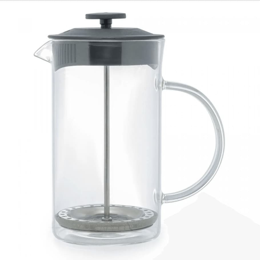 Cafeteira Prensa Francesa de Vidro Borossilicato e Tampa de Plástico Preta 600ml - Lyor