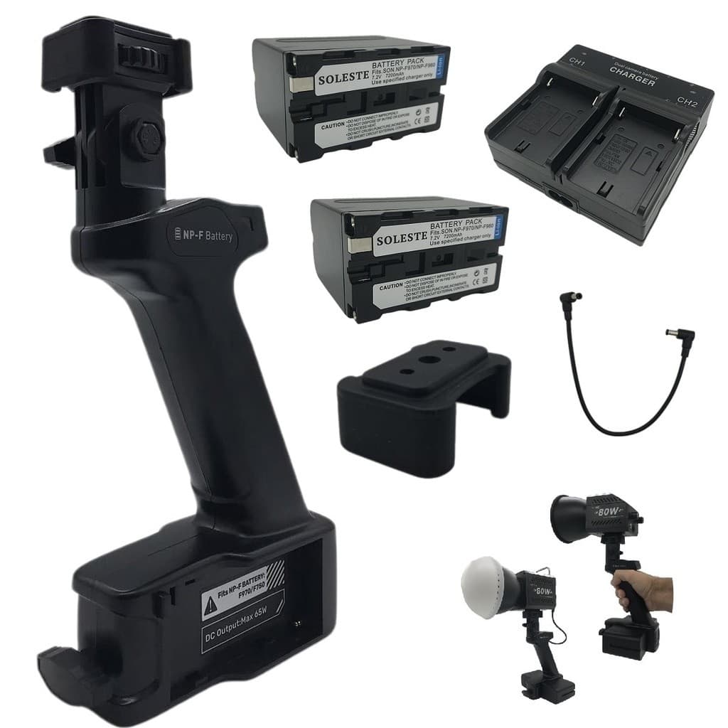 Kit Suporte p/ LED c/ 2 NP-F970, Base e Carregador