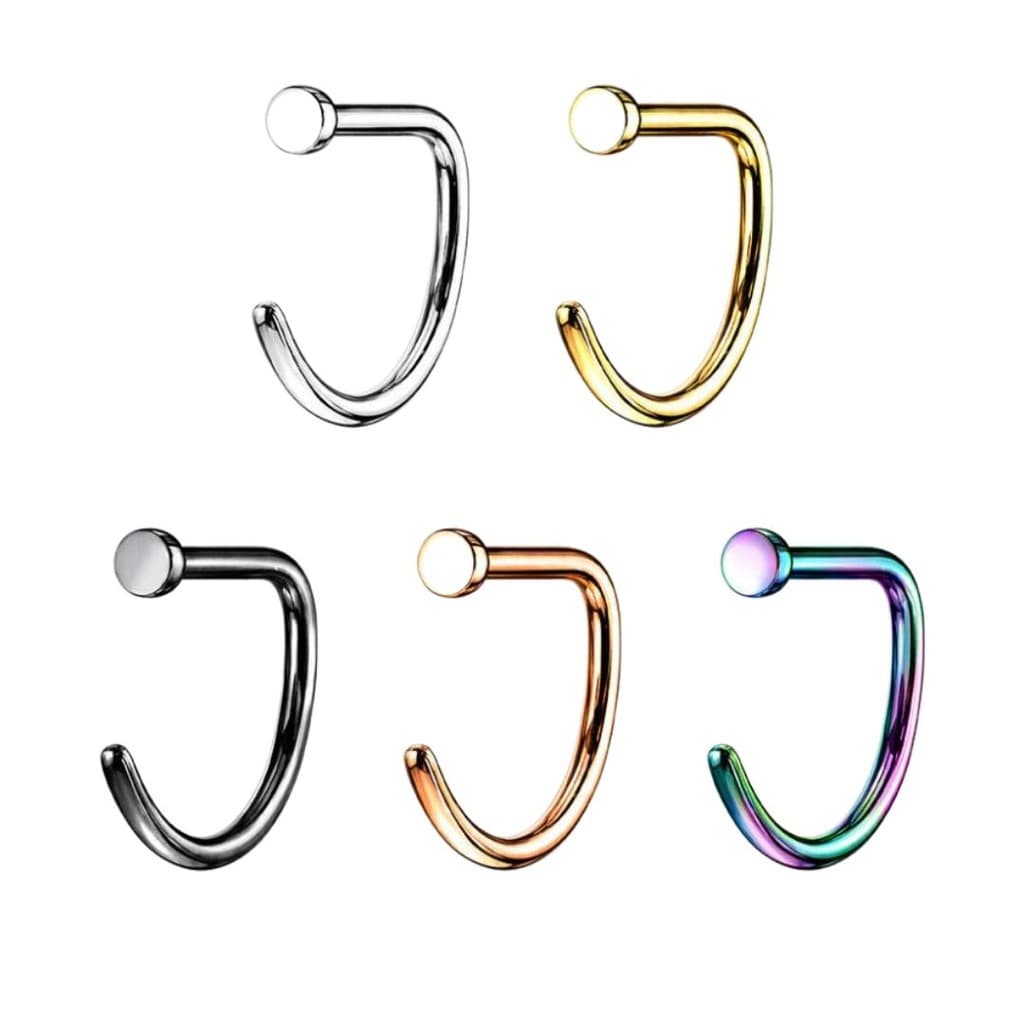 Piercing Titânio D-Ring Nostril Cores