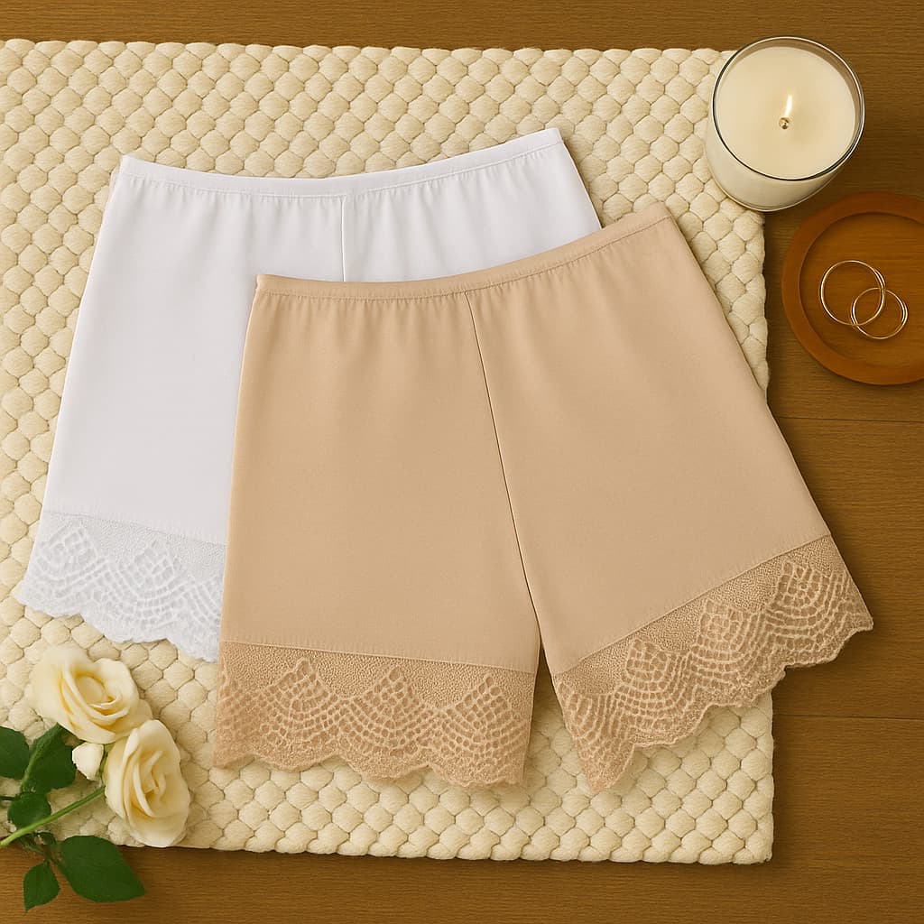 KIT 2 Short Anagua Renda Segunda Pele Bermuda Anágua Liso Feminina Básico