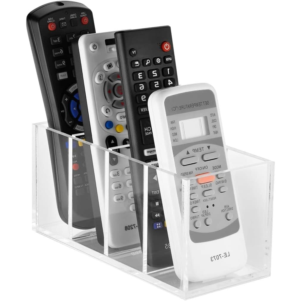 Porta Controle Remoto De Mesa em Acrílico Para 4 Controles