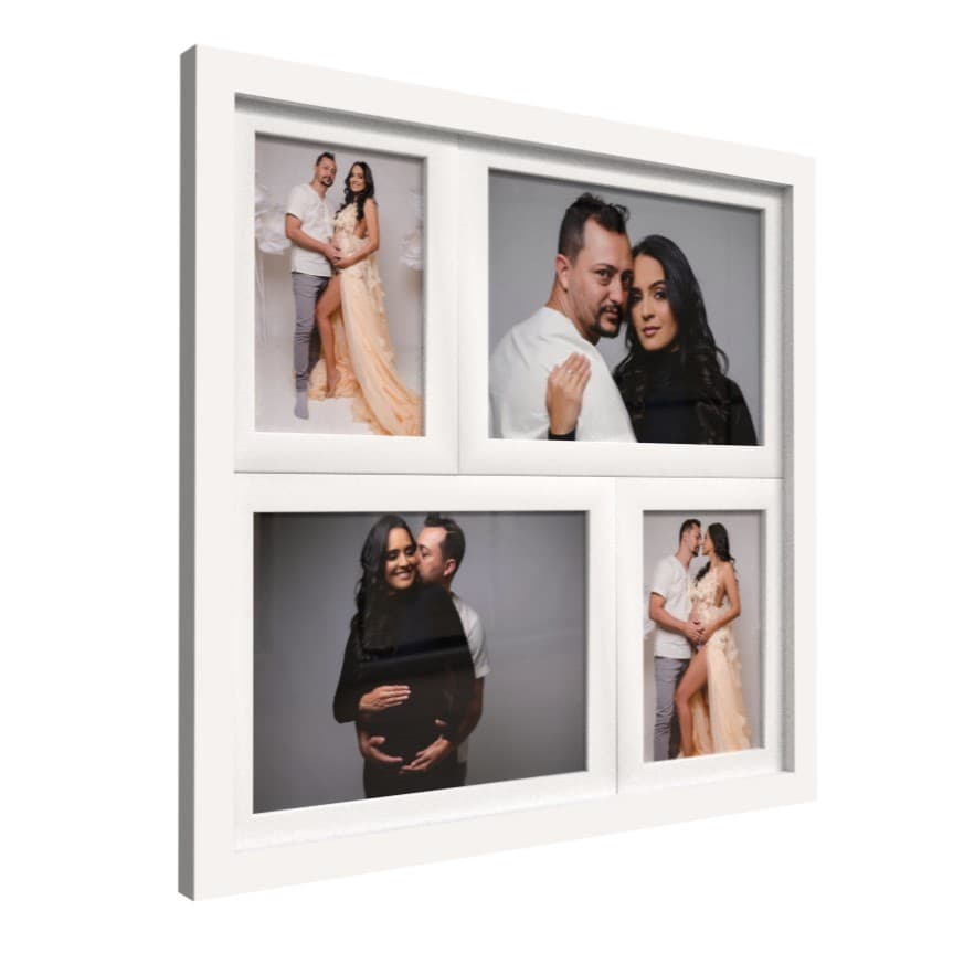 Quadros Decorativos Porta Retrato 4 Fotos Moldura Fotográfica 10x15 e 15x21cm Parede Escolha a Cor