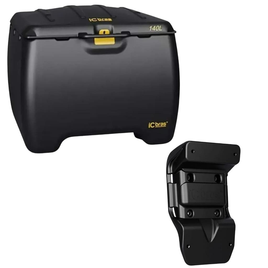 Caixa Baú Motoboy Delivery Preta 140l + Suporte Universal Honda | ICbras