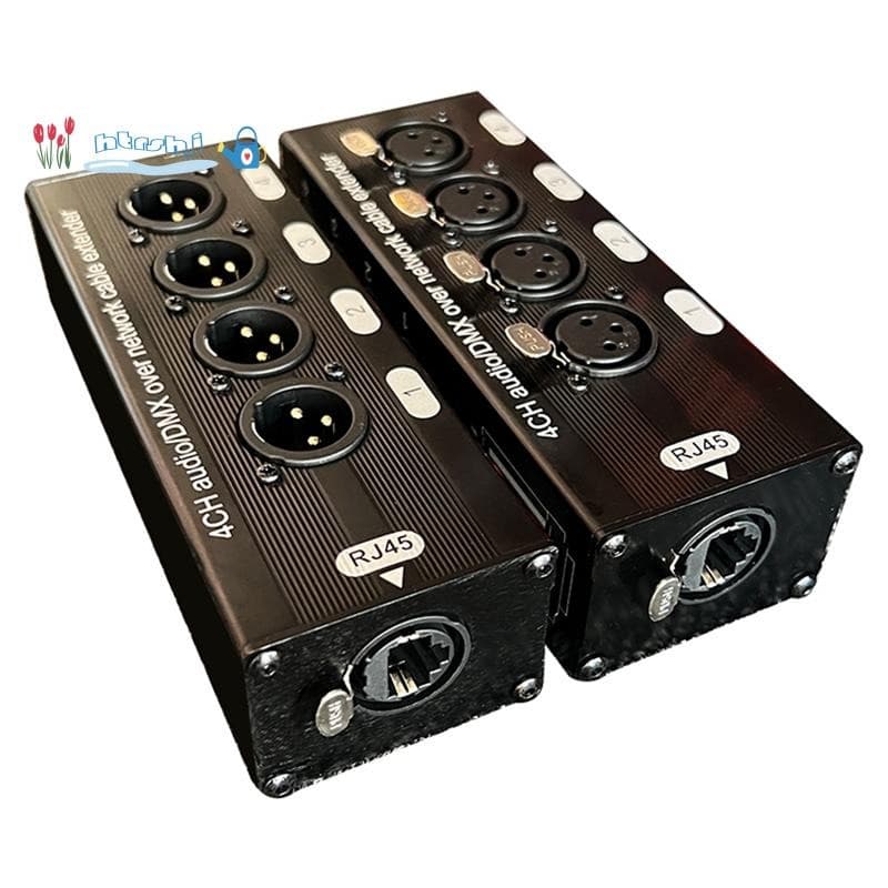1 Par De Áudio XLR De 4 Canais E 3 Pinos Extensor De Cabo De Rede DMX512 Sinal Preto