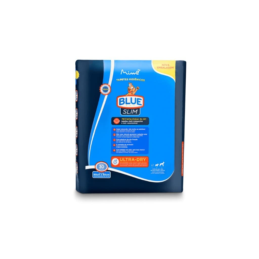 Tapete Higiênico Cães Expet Blue Slim Premium 30unidades 90x60cm