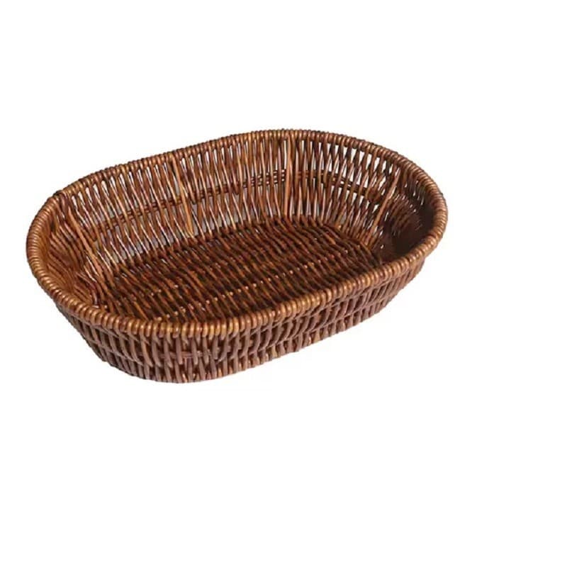 Cesto Retangular Travessa Bandeja De Servir Rattan 25x17cm