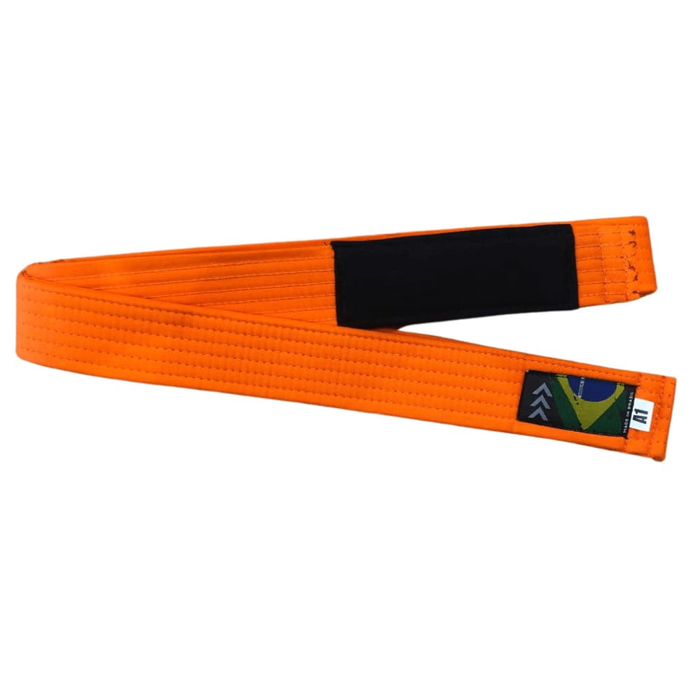 Faixa de Jiu Jitsu MK Brasil Laranja Ponta Preta