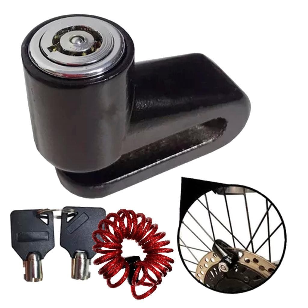 Trava Disco Moto Preto com Corda para Lembrete