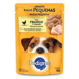 CAIXA LEVE 18 PAGUE 15 PEDIGREE RAÇÃO ÚMIDA  SACHE RAÇAS PEQUENAS  FRANGO 100G