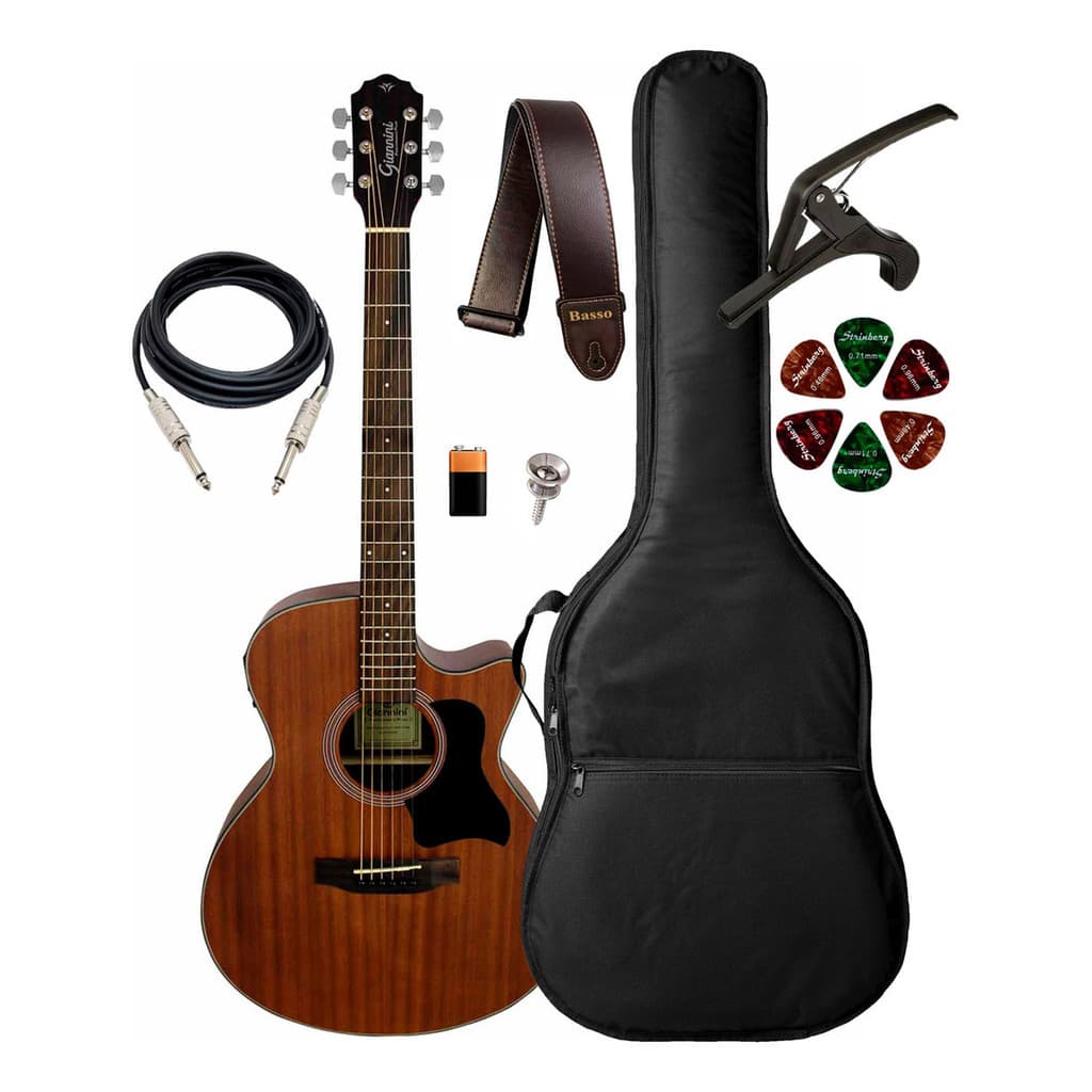 Violão Giannini Ggc Plus Ceq Ws + Capa Luxo E Acessórios