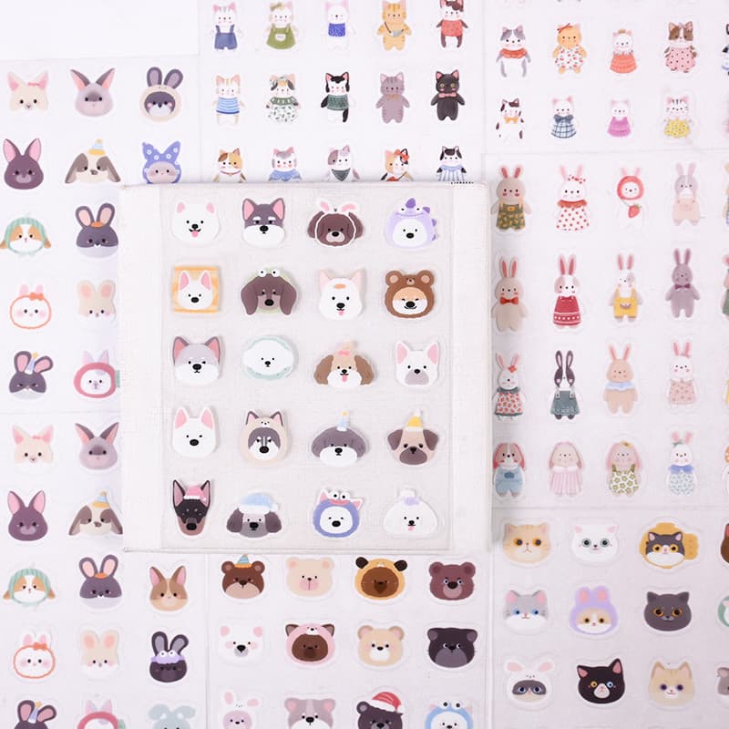 5 Folhas Criativas Animais De Estimação Série PET Adesivos Decoração DIY Material