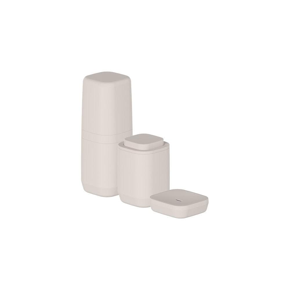 Kit de acessórios de bancada com saboneteira Ou 3 peças Linha Aura - Bege