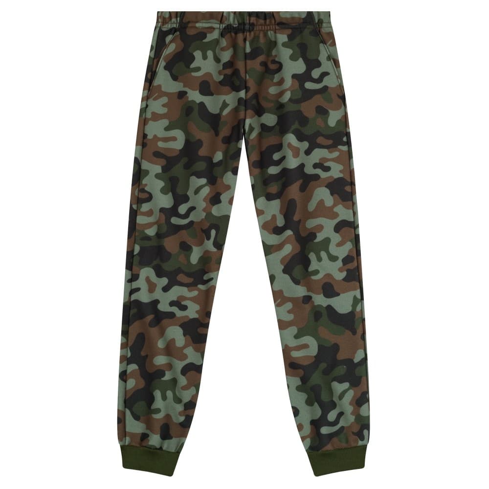 Calça jogger básica em moletom sport infantil Camuflado