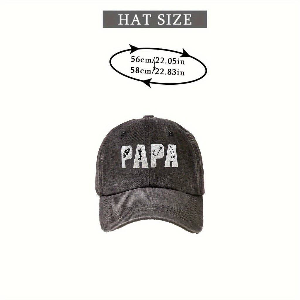 Boné de Beisebol Personalizado e Estiloso para Homens e Mulheres, Bordado com a inscrição PAPA, Lavável, Ajustável, Casu