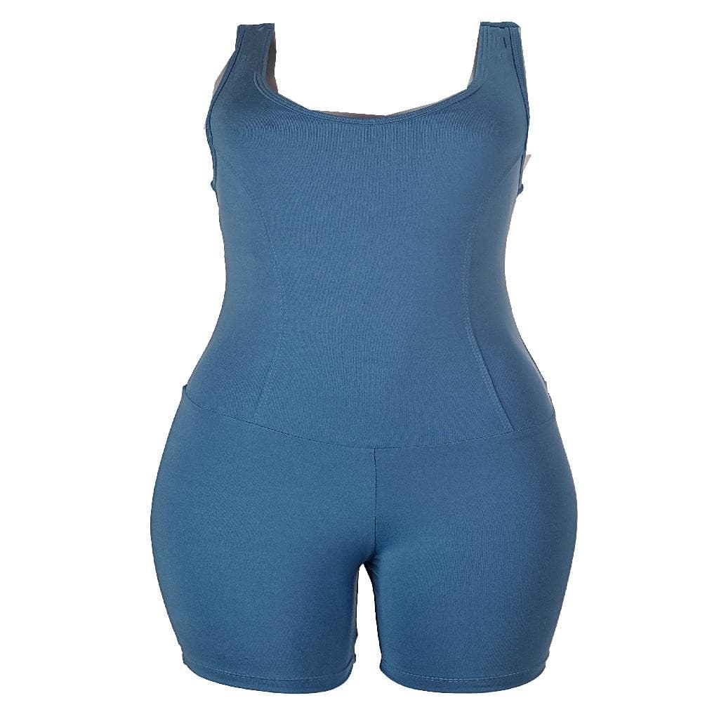 Macaquinho Fitness Short Power Suplex Azul GG