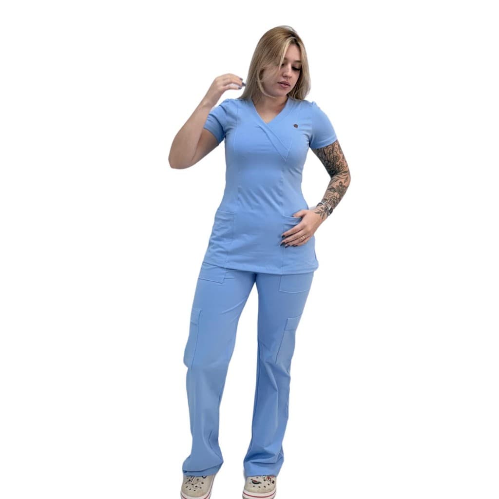 Conjunto Scrub Pijama Cirúrgico Verona Azul Fly Toque geladinho