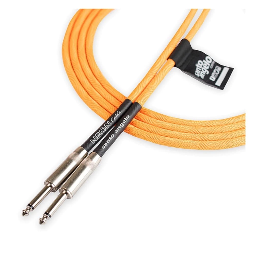 CABO GUITARRA SANTO ANGELO 0,50MM TX CONECTORES P10 X P10 NEON ORANGE 10FT