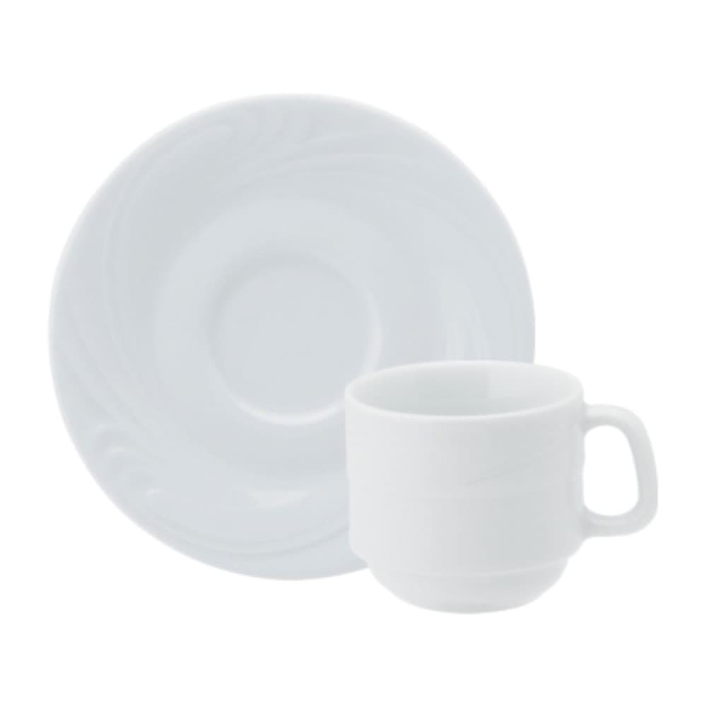 Xicara Chá Com Pires 200ml Porcelana Schmidt - Mod. Waves 100