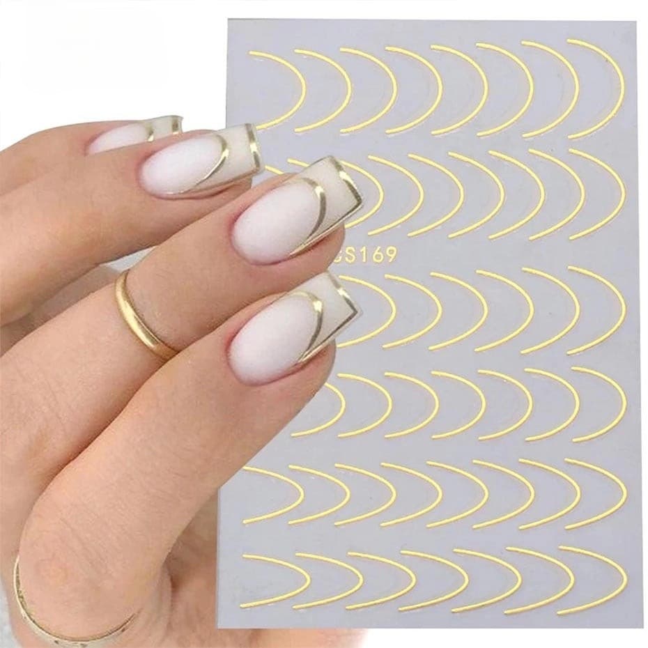 Adesivo De Linha Francesa Para Unhas , Sorriso Curvo , Faça Você Mesmo ,