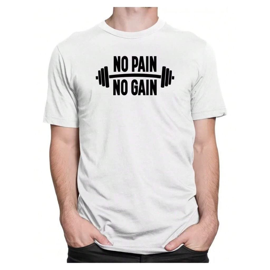 Camiseta No Pain No Gain Fitness Musculação 100% Algodão