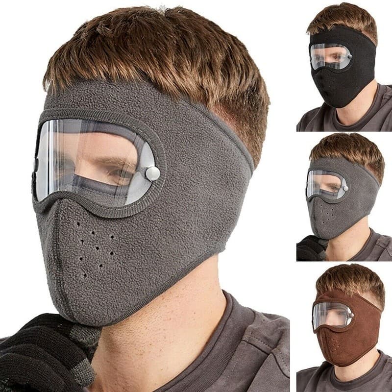 À Prova De Vento Anti Poeira Máscara Facial Ciclismo Esqui Máscaras Respiráveis Velo Protetor Capuz Bonés Com Óculos HD