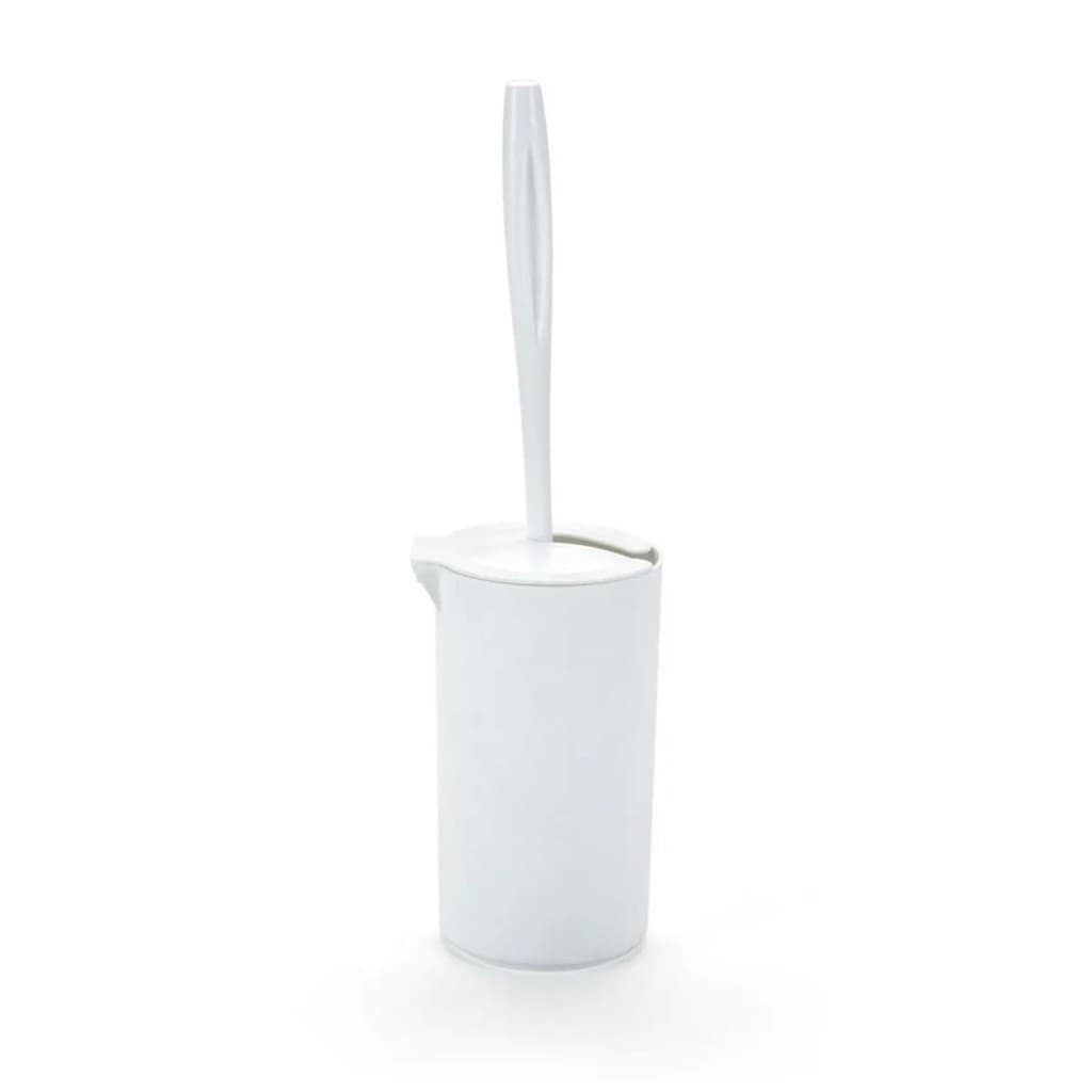 Escova Sanitária de Banheiro com Tampa Articulável Branco Redonda