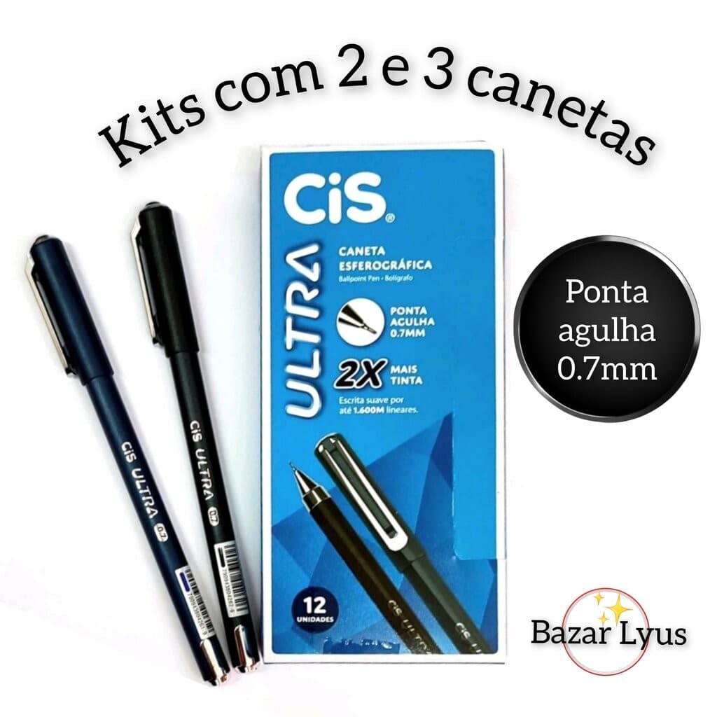Caneta Esferográfica Cis ULTRA 0.7mm Ponta Fina