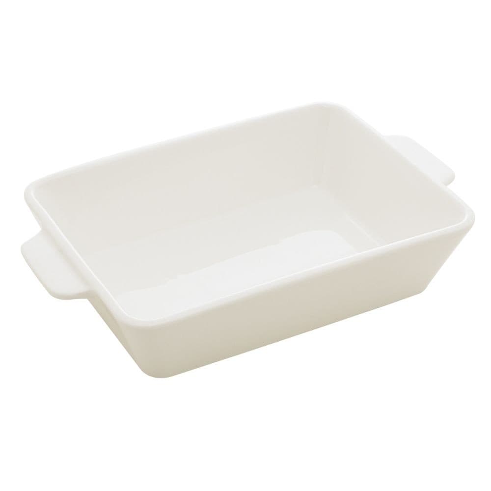 Travessa Refratário de Porcelana com Alça Basic Assadeira Branco 28×16,5cm Lyor