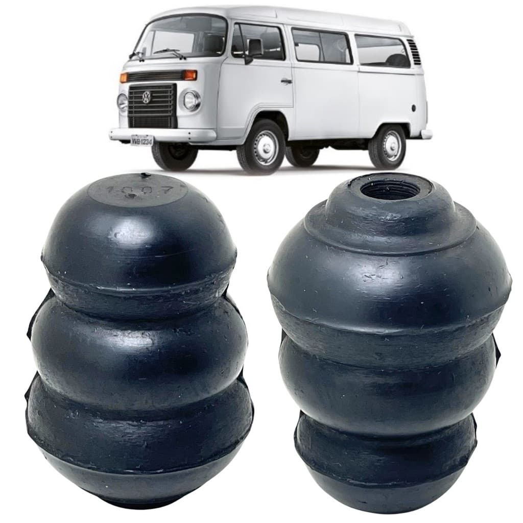 KIT 2 BATENTE AMORTECEDOR MOLA SUSPENSÃO EIXO TRASEIRO KOMBI 1964 A 2014