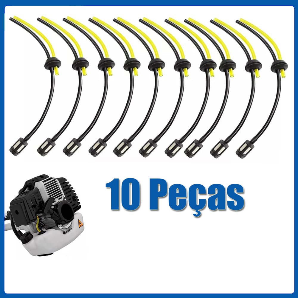 10PCS Mangueira Combustível com Filtro Roçadeira Multimarcas 26cc 33cc 43cc 52cc 63cc Stihl Fs80 Fs85 Fs86 Toyama Nagano