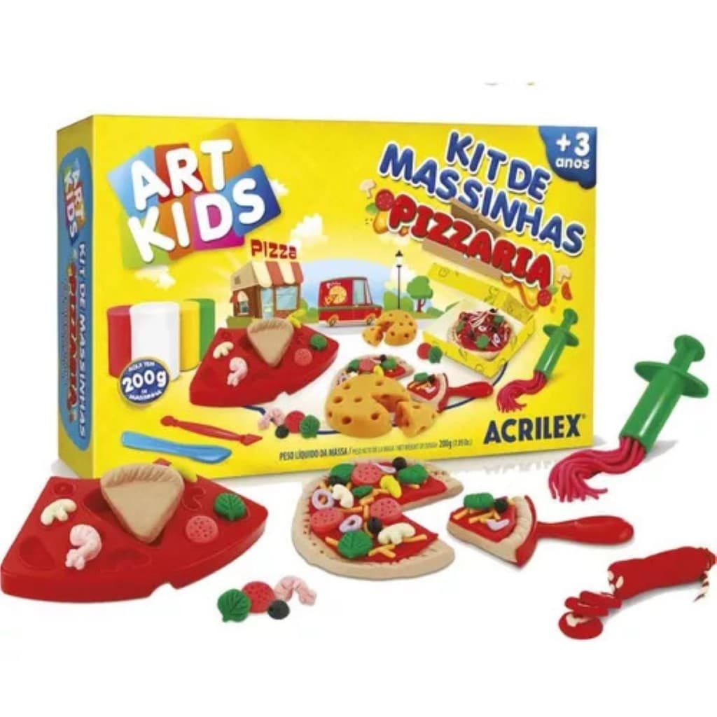 KIT MASSINHA DE  MODELARS PIZZARIA 200G ACRILEX