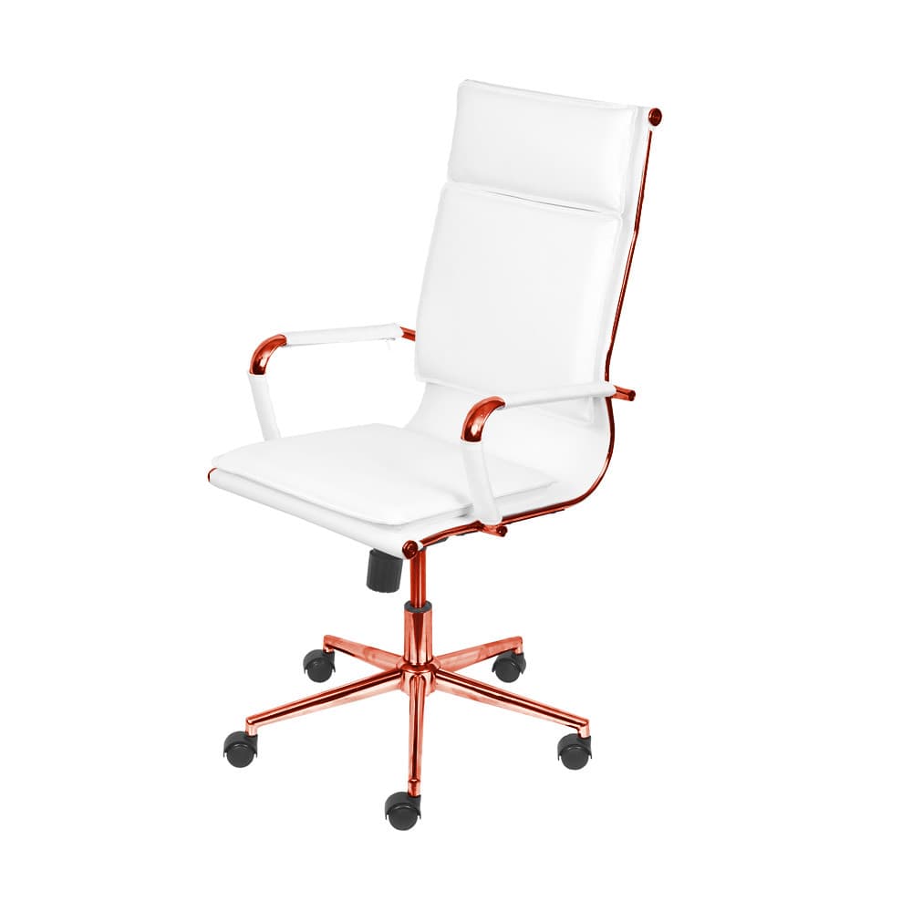 Cadeira De Escritório Giratoria Eames Soft Branca - Alta | Rosé