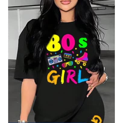 Camiseta Slim Feminina Estampa Anos 80 Girl Tecido Premium Flash Back