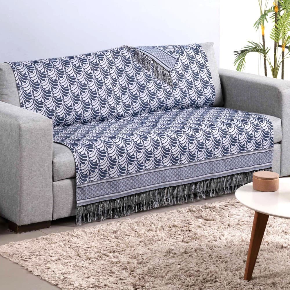 Capa para Sofá Manta Luxor Jacquard com Franja 2,10x1,35m