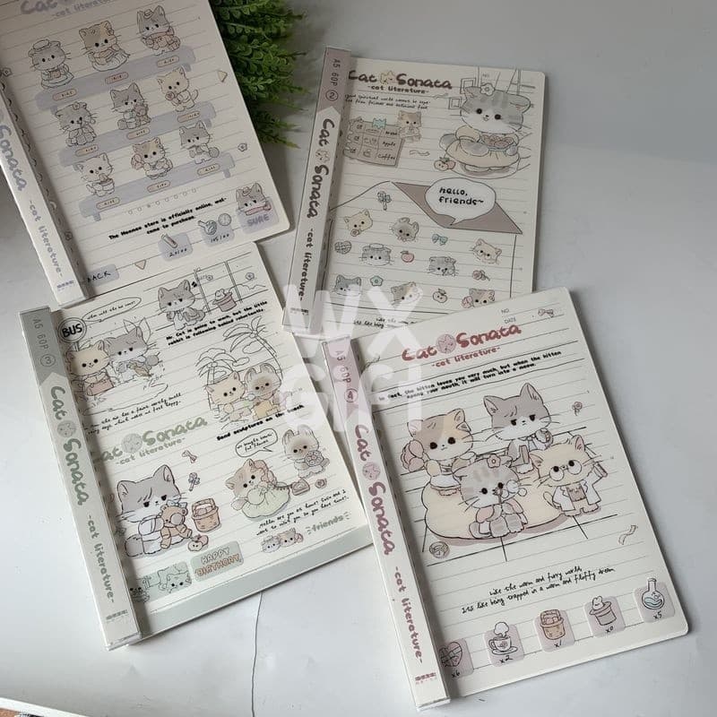 Caderno Tamanho A5 Com Espiral Removível Gatinhos - MIchael Judi / WX Gift