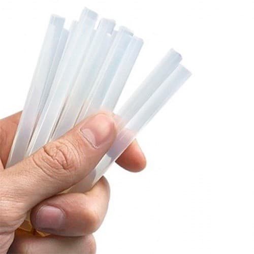 Kit com 10 Bastões de Cola Quente Fina 7mm – Uso em Madeira, Tecido, EVA, Papel e Couro