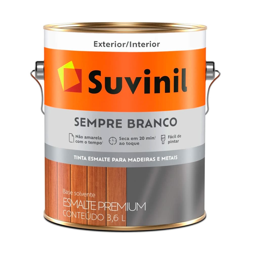 Tinta Esmalte Acetinada Sempre Branco Suvinil 3.6L