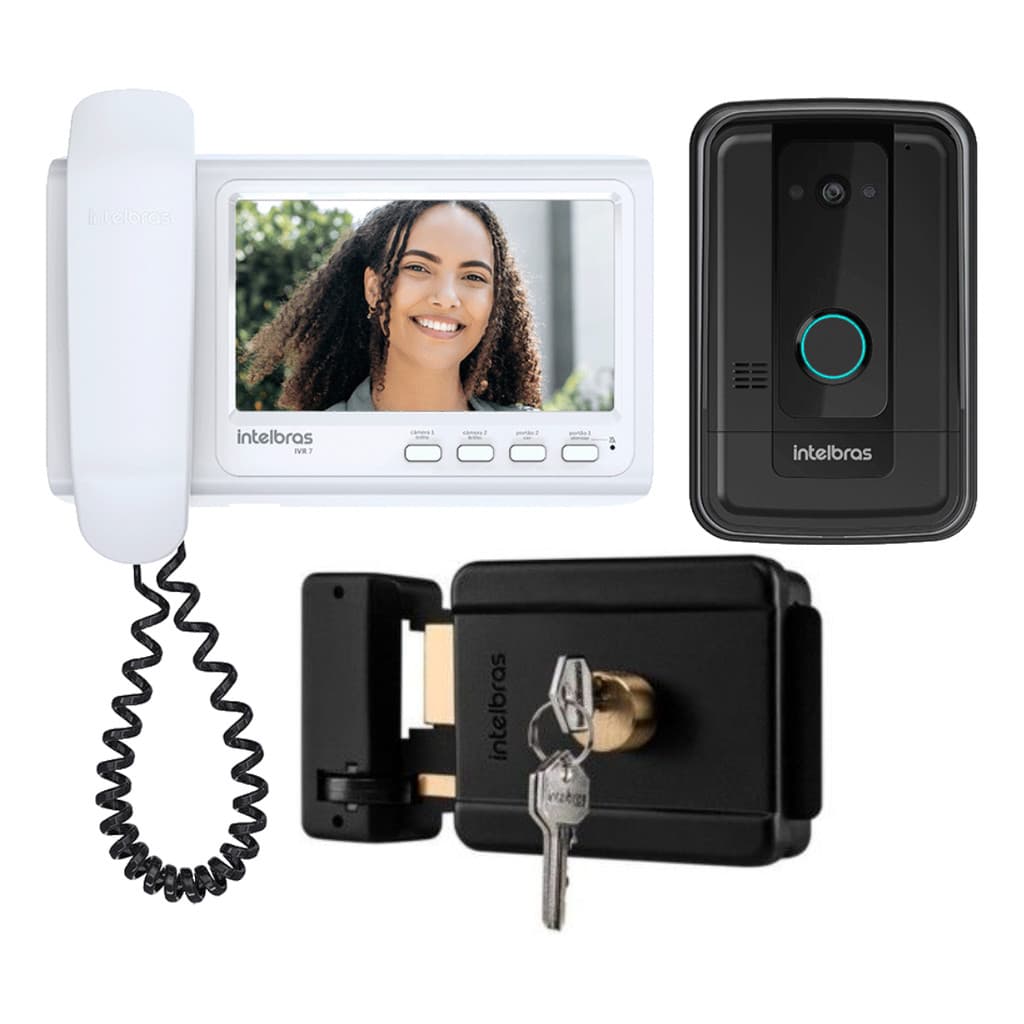 VIDEO PORTEIRO RESIDENCIAL IVR 7 COM FECHADURA INTELBRAS