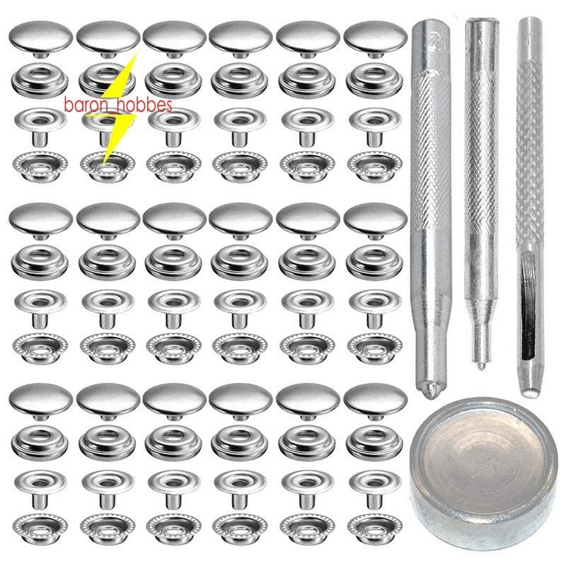 72 Peças 15MM Prendedor De Aço Inoxidável Botão De Pressão Para Lona De Barco Marinho Com Conjunto De Perfuração Kit De