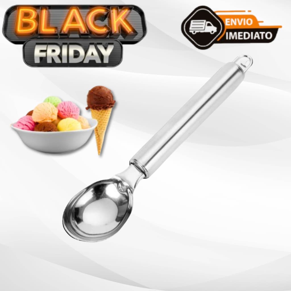 Colher Pegador De Sorvete E Açaí Concha Em Aço Inox 20,5cm Reforçada Envio Imediato