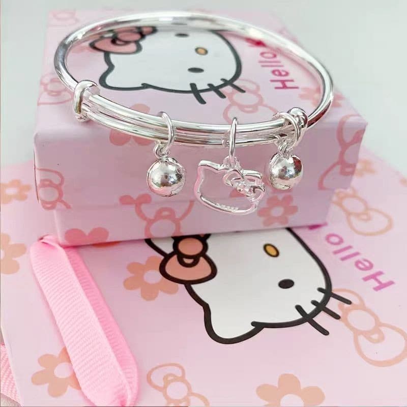 Linda Pulseira Sanrio Hello Kitty Para Meninas Mulheres Redonda Presente De Aniversário