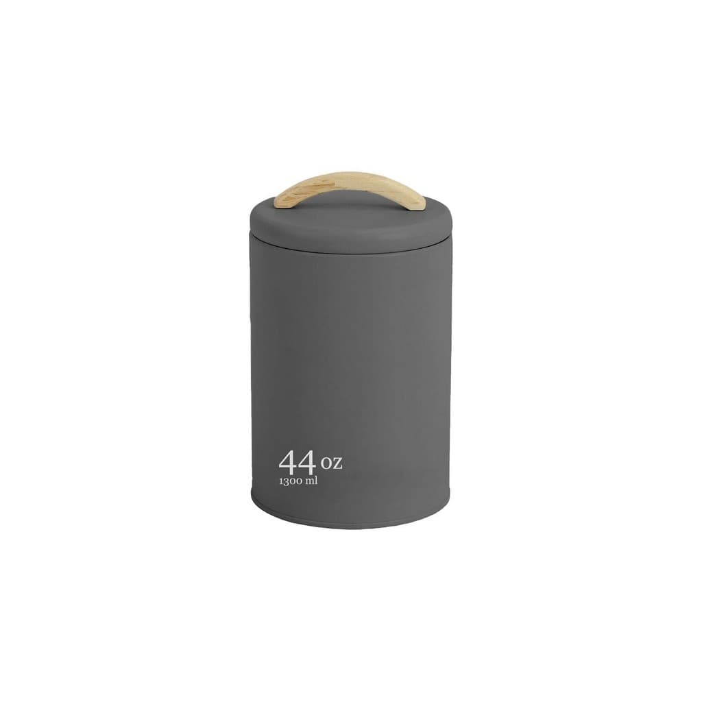 Pote mantimentos Ou 1,3L Linha Sense em metal com alça em Bambu
