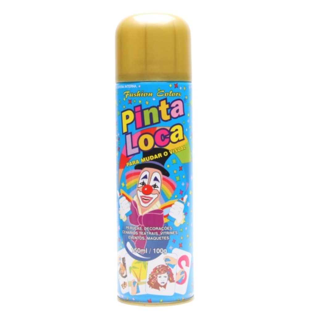 Cabelo Maluco Tinta Spray Pinta Loca Ouro - 150ml