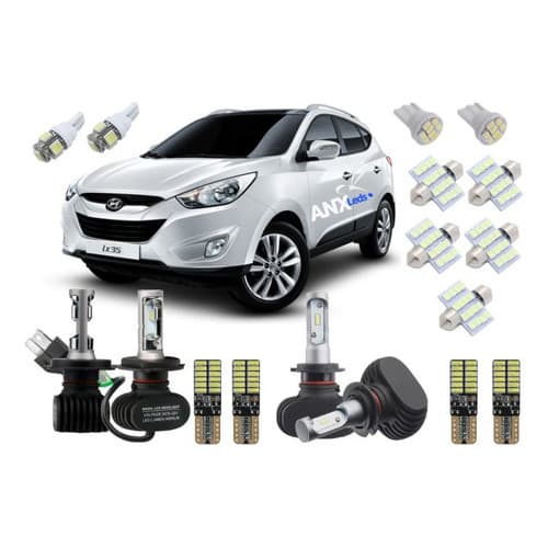 Kit Lampada H4 + H27 Super Led + Lampadas Led Hyundai Ix35